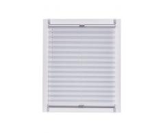 Sunl INES Store plissé fabriqué en Allemagne, lumière du Jour, echtc Rush Wohn-Guide Klemmfix, Argent Rail, 60 x 150 Gris, Plastique, Blanc, 60 x 2.3 x 150 cm