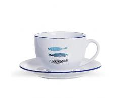 DCASA Tasse avec soucoupe tasses de petit-dÃ©jeuner, ne sapplique pas