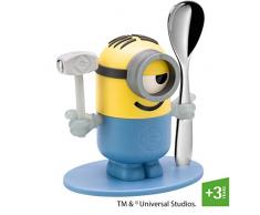 WMF Minions Coquetier avec cuillÃ¨re, plastique, acier inoxydable Cromargan poli, passe au lave-vaisselle, jaune, bleu Sans gravure