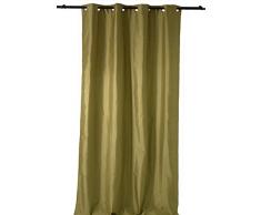 HomeMaison Rideau uni en Shantung occultant 3 Couches, 100% Polyester , Bambou