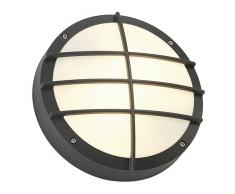 applique murale - ronde - e27-2 x 25 w - slv bulan grid - anthracite
