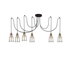 Homemania Lampe à suspension Wire-Fall, métal, cuivre-noir, 180 x 180 x 114 cm, 84 unités