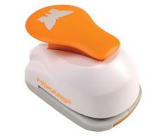 Fiskars Perforatrice à levier, CÅur, à 2,5 cm, Convient aux droitiers et aux gauchers, Acier de qualité/Plastique, Blanc/Orange, Perforatrice à levier, M, 1004646