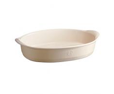 Emile Henry EH029054 Grand Plat à Four Ovale, Céramique, Beige Argile, 41, 5 x 26, 5 x 9 cm