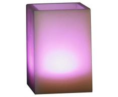 Digicandle Real Wax Bougie carrée digitale LED télécommandée Parfum vanille 12 couleurs