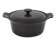 Berghoff Ron en Fonte Ã©maillÃ©e Ronde Couvre Cocotte, Noir, 24Â cm, 4.2Â Litre