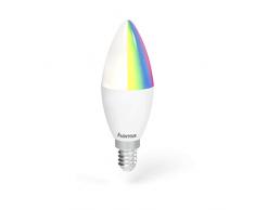 Hama Ampoule LED WiFi (E14, 4,5 watts, sans concentrateur, rÃ©glable, contrÃ´lable via Alexa/Google Home, 2700K, lampe WLAN, Compatible avec Echo, Classe Ã©nergÃ©tique A +) Blanc/Vert/Rouge/Bleu