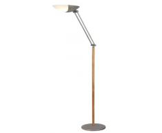 Aluminor METEORE 4*G Lampadaire Fluorescent MÃ©tal/Polycarbonate/Bois TeintÃ© Merisier