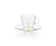 Bialetti RTATZ804 Tasse à Expresso Verre Trempé Transparent/Vert 5,9 x 5,9 x 6,4 cm