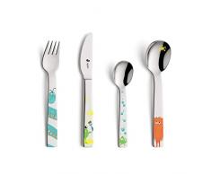 Paul Wirths de 4 pièces Enfants Set de Couverts pour Enfants à partir de 3 Ans, 18/10 Acier Inoxydable, Monster 63