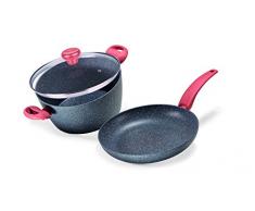 Moneta Zeus Ensemble Induction poêle, Casserole et Couvercle, Aluminium, Gris, 26/20/20 cm