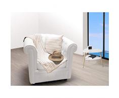 Soleil docre Plaid 130x150 cm COTONADE Ã©cru, Polyester Coton, Ecru, 150x130 cm