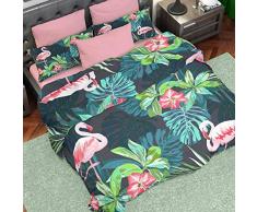 PETTI Artigiani Italiani - Housse de Couette, Lit (120x200), Rose, Tissu 100% Satin Frais, 100% Made in Italy