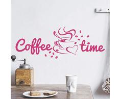 Coffee Time Sticker Mural Motif cafÃ© et cafÃ© Rose 30 x 11 cm