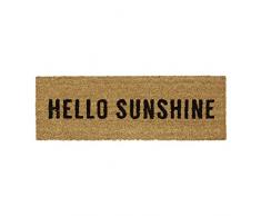 Relaxdays Paillasson en fibres de coco tapis de sol porte entrÃ©e avec motif Hello Sunshine dessous antidÃ©rapant en caoutchouc PVC L x l 75 x 25 cm, nature