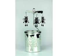 Kerzenfarm 84363 Photophore en Verre Motif Pommes de Terre Argenté 16 x 6 x 6 cm