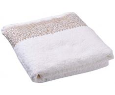 MI CASA Beige Serviette Fleur de Bain 500 g, 100% Coton, 100 x 140 cm
