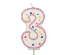 PME CA083 Bougie, Plastique, Rose, 4 x 1 x 6,3 cm