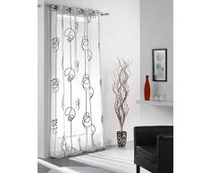 douceur dintÃ©rieur panneau a oeillets 140x240 cm voile looping blanc/noir