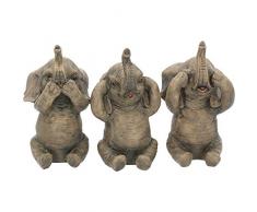 Nemesis Now Figurine 3 Ã©lÃ©phants de la sagesse Gris 16 cm