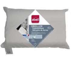 Abeil Oreiller Ergonomique MÃ©moire de Forme Polyester Blanc 55 x 35 x 13,5 cm