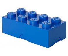 Boîte à lunch LEGO 8 plots, petit conteneur de rangement ou porte-crayons, bleu