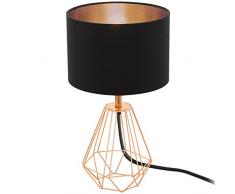 EGLO 95787 Lampe de table, Tissu, Acier, E14, Noir, 16.5 x 16.5 x 30.5 cm