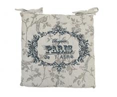 Soleil docre Dessus de Chaise capitonnÃ© en Coton imprimÃ© 40x40x5 cm Paris Gris
