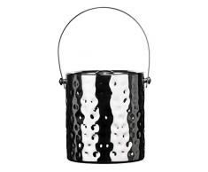 Premier Housewares 0507994 Seau à Glace avec Couvercle et Poignée en Acier Inoxydable Effet Martelé