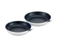Bekaline 13607024 Select Lot de 2 poÃªles Ã frire en acier inoxydable intÃ©rieur revÃªtu 24-28 cm sans poignÃ©e
