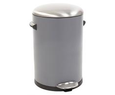 EKO Belle Deluxe Poubelle à Pédale Métal Gris 31,9 x 28,3 x 41,2 cm 12 litres