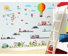 Walplus - Autocollant DÃ©co Mural MontgolfiÃ¨re Transport Commun Londre Enfant