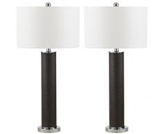 Safavieh EUL4404E-SET2 Set de 2 Lampe à Poser Deidra, Métal/Fer, E27, 13 W, Gris, 38 x 38 x 80,01 cm