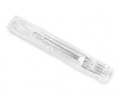 GUILLIN - SERVIPACK SETC2 CARTON DE 250 Set de 2 PiÃ¨ces Couverts, Plastique, Transparent, 24,5 x 5,5 x 2 cm