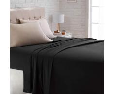 AmazonBasics Drap plat satinÃ©, 275 x 275Â cm, Noir