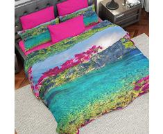 PETTI Artigiani Italiani - Housse de Couette, Lit (180x200), Paradise, Tissu 100% Satin Frais, 100% Made in Italy