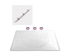 Metaltex 25248010080 Tapis dÃ©coration & Cuisson graduÃ©, Silicone, Transparent, 58 x 48 x 0,03 cm