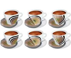 FOLLIET 6 Tasses Et 6 Sous Tasses à Chocolat Elliptik