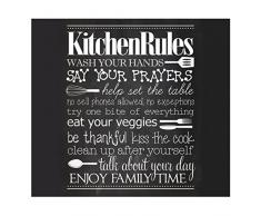 Zeller 26310 Crédence Feux, Verre, Noir, 56 x 50 x 1,5 cm