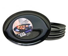 Luminarc, 15898, SÃ©rie ITALIEN PARTY noir, Assiette Ã¡ Barbecue de 33 cm , Lot de 6