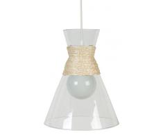 Tosel 13666 Suspension Conical, Verre soufflÃ© Bouche, Corde de sisal, E27, 60 W, Naturel