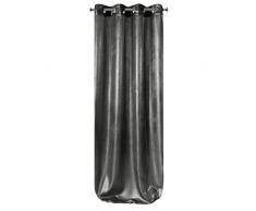 Eurofirany Rideaux Jacquard à 8 Åillets élégants et Brillants avec Coutures argentées pour Salon, Chambre à Coucher, Salon ou Salon Gris Acier 140 x 250 cm