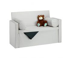 Relaxdays Banc dossier 2 places banquette coffre de rangement pliable assise pratique pliant HxlxP: 75x115x47 cm, crème