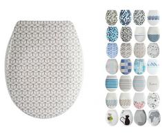 MSV 141749 Abattant WC Mozaic en Duroplast avec softclose, Plastique, multicoloré, 30 x 20 x 15 cm