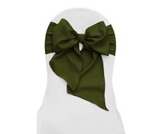 La Chaise Popeline Lin nÅuds, Polyester, Vert Olive, 20.32 x 274.32 x 0.04 cm