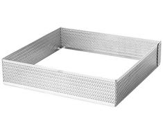 LACOR 68557 Cercle Carre perforé 7x7 h 2 cm, Acier Inoxydable, Gris, 7 cm