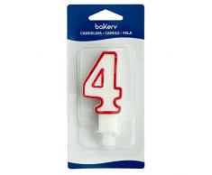 Decora 0316504 NR 4 Bougie avec Bord Cire Blanc 7,5 x 4,0 x 1,0 cm