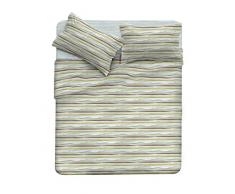 Italian Bed Linen cl-em-Onda verde-1p Complet lit Sac Emotion et taies doreiller, Coton, ImprimÃ©, Simple, 300Â x 150Â x 1Â cm