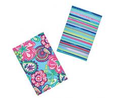 Kitchencraft Lumineux Floral 100% torchons ImprimÃ©, 70Â x 47Â cm (Lot de 2), Coton, Multi/Couleur, 46Â x 0.1Â x 69.5Â cm