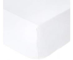 AmazonBasics Drap plat satinÃ©, 230 x 260Â cm, Blanc